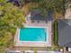 Overhead view of community pool with patio at 2519 Crowder Ln, Tampa, FL 33629