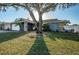 Charming single story home with stone accents and a large tree providing ample shade on a sunny day at 435 Laughing Gull Ln, Palm Harbor, FL 34683