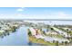 Aerial view showcasing a waterfront community with lush landscaping at 4519 Lexington Cir # 4519, Bradenton, FL 34210