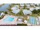 Community pool, shuffleboard, and other amenities are shown in this aerial view at 4519 Lexington Cir # 4519, Bradenton, FL 34210