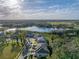 Aerial view of the neighborhood, showcasing the home near a beautiful lake at 6972 Ripple Pond Loop, Zephyrhills, FL 33541