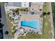 Aerial view of community pool and sundeck at 7 Elgin Pl # 502, Dunedin, FL 34698