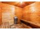 Community sauna with wooden walls and bench at 7 Elgin Pl # 502, Dunedin, FL 34698