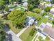 Aerial view of a single-Gathering home with a large yard and driveway at 7234 12Th N St, St Petersburg, FL 33702