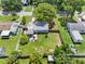 Aerial view of house and backyard, highlighting spacious lot and landscaping at 7234 12Th N St, St Petersburg, FL 33702