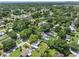 Aerial view showing home's location in a residential neighborhood with lush green trees at 7234 12Th N St, St Petersburg, FL 33702