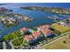 Stunning aerial view of waterfront property with private boat slips and marina access at 1030 Bellasol Way # 402, Apollo Beach, FL 33572