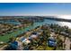 Waterfront property shown in this aerial view, showcasing its canal location at 3118 S Maritana Dr, St Pete Beach, FL 33706