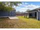 Landscaped backyard with shed and gazebo at 3745 Hillview Ct, Land O Lakes, FL 34639