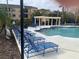 Community pool with lounge chairs and a pergola at 5125 Palm Springs Blvd # 10303, Tampa, FL 33647