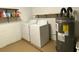 Basement laundry room with washer, dryer, and shelving at 6802 Seaview Way, Tampa, FL 33615