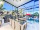 Outdoor patio dining area with a grill and view of the pool at 818 W Adalee St, Tampa, FL 33603