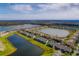 Aerial view of community showing homes and lakes at 10112 Haverhill Ridge Dr, Riverview, FL 33578