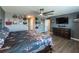 Main bedroom with king bed and walk in closet at 13458 Graham Yarden Dr, Riverview, FL 33579