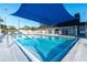 Community pool with blue shade cover at 1400 Gandy N Blvd # 506, St Petersburg, FL 33702