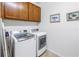 Laundry room featuring washer, dryer, and overhead storage at 6216 Kevesta Ave, Palmetto, FL 34221