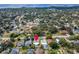 Aerial view highlighting the home's location near water at 1004 Peninsula Ave, Tarpon Springs, FL 34689