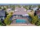 Aerial view of house and pool, showcasing the backyard at 11525 Lake Lucaya Dr, Riverview, FL 33579