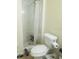 Clean bathroom with shower stall and toilet at 1434 Cleveland St # 4, Clearwater, FL 33755