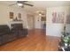 Open living room, hardwood floors, fireplace and ample natural light at 1434 Cleveland St # 4, Clearwater, FL 33755