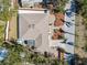 Direct overhead aerial view showcasing the home's footprint and landscaping at 2004 Virginia Dr, Bradenton, FL 34205