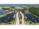 Aerial view of community entrance and landscaping at 204 Latitude Pl, Apollo Beach, FL 33572