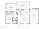 One-story home floor plan featuring primary bedroom, two bathrooms, living room, kitchen and garage at 2300 Lancaster Dr, Clearwater, FL 33764