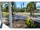 Landscaped front yard with a brick pathway and palm trees at 2660 Miriam S St, Gulfport, FL 33711