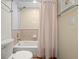 Clean bathroom with shower/tub combo and neutral color palette at 3190 Shoreline Dr, Clearwater, FL 33760