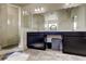Bathroom with double vanity, large mirror, and a walk-in shower at 5453 Del Coronado Dr, Apollo Beach, FL 33572