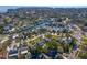 A bird's eye view of a residential area near the water, highlighting the homes and waterways at 5600 Bayou Grande Ne Blvd, St Petersburg, FL 33703