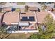 Aerial view of condo with solar panels and private patio at 7262 55Th N Ave, St Petersburg, FL 33709