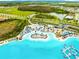 Aerial view of the Crystal Lagoon with beach and recreational areas at 7853 Roma Dune Dr, Wesley Chapel, FL 33545