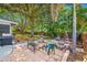 Landscaped backyard with patio, firepit, and mature trees at 8296 15Th N Way, St Petersburg, FL 33702