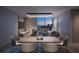 Open concept dining area with city views and modern light fixture at 1101 E Jackson St # 1810, Tampa, FL 33602