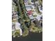 Aerial view showcasing the property's waterfront location and neighborhood context at 1218 Vinetree Dr, Brandon, FL 33510