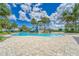 Enjoyable pool with a waterslide and palm trees at 5612 Limelight Dr, Apollo Beach, FL 33572