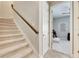 Carpeted staircase leading to upper level at 5612 Limelight Dr, Apollo Beach, FL 33572