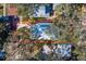Bird's-eye view of the property and surrounding area at 728 Wood St, Dunedin, FL 34698