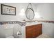 Stylish bathroom with unique tile and vanity at 728 Wood St, Dunedin, FL 34698