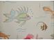 Close-up of colorful fish-themed wallpaper at 728 Wood St, Dunedin, FL 34698