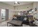 Spacious living room with an open concept view of the kitchen at 735 Bonnie Blvd, Palm Harbor, FL 34684