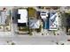 Aerial view showing home's layout, pool, and surrounding neighborhood at 1205 Gulf Way, St Pete Beach, FL 33706