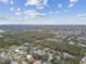 High angle aerial view of a green residential neighborhood with trees and community amenities at 12840 Sophia Cir, Largo, FL 33774