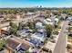 Aerial view showing home, street, and distant cityscape at 3147 Prescott N St, St Petersburg, FL 33713