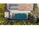 Bird's-eye view of the home showcasing the pool and patio at 4902 Carranza Ct, Tampa, FL 33616