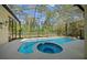 Screened pool and spa with spacious patio at 628 Erin Way, Brooksville, FL 34601