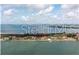 Aerial view of waterfront property and surrounding area at 7520 Sunshine Skyway S Ln # T18, St Petersburg, FL 33711