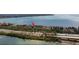 Aerial view highlighting the property's waterfront location at 7520 Sunshine Skyway S Ln # T18, St Petersburg, FL 33711