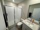 Clean bathroom with a shower and modern vanity at 8365 Capstone Ranch Dr, New Port Richey, FL 34655